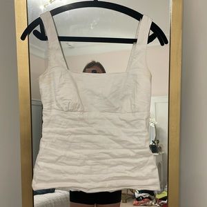 Nicole miller ruched white tank top